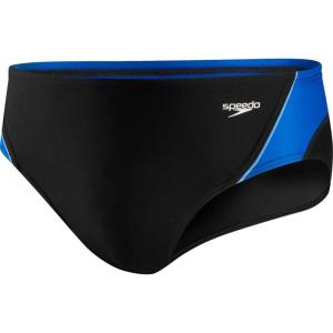 imageSpeedo Mens Poly Mesh Square Leg SwimsuitBlackBlue Splice
