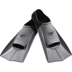 imageSpeedo UnisexAdult Swim Training Fins Rubber Short BladeBlackGrey