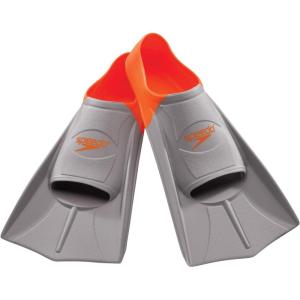 imageSpeedo UnisexAdult Swim Training Fins Rubber Short BladeOrangeGrey