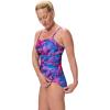 imageSpeedo Womens Swimsuit One Piece Endurance Shirred Tank Moderate CutAdj Glass Petals Peacoat