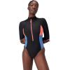 imageSpeedo Womens Swimsuit One Piece Hydraline Standard CutLS Zip Anthracite