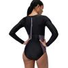 imageSpeedo Womens Swimsuit One Piece Hydraline Standard CutLS Zip AnthraciteVintage Fog