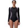imageSpeedo Womens Swimsuit One Piece Hydraline Standard CutLS Zip AnthraciteVintage Fog