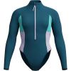 imageSpeedo Womens Swimsuit One Piece Hydraline Standard CutLS Zip Dark Teal