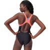 imageSpeedo Womens Swimsuit One Piece Hydraline Standard CutZip Anthracite