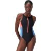 imageSpeedo Womens Swimsuit One Piece Hydraline Standard CutZip Anthracite