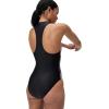 imageSpeedo Womens Swimsuit One Piece Hydraline Standard CutZip AnthraciteVintage Fog