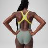 imageSpeedo Womens Swimsuit One Piece Hydraline Standard CutZip Soft Olive