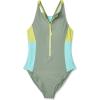 imageSpeedo Womens Swimsuit One Piece Hydraline Standard CutZip Soft Olive