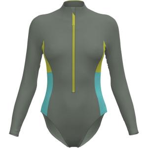 imageSpeedo Womens Swimsuit One Piece Hydraline Standard CutLS Zip Soft Olive