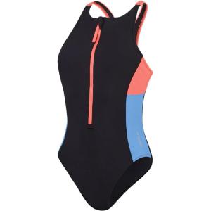 imageSpeedo Womens Swimsuit One Piece Hydraline Standard CutZip Anthracite
