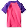 imageSpeedo Girls Uv Swim Shirt Short Sleeve Color Block RashguardDiscontinuedElectric Pink