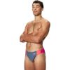 imageSpeedo Mens Swimsuit Brief Eco Flex 2 Outseam BeachstarBlock Grey LeadTropical Coral