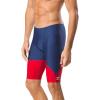 imageSpeedo Mens Swimsuit Jammer Endurance Splice Team Colors  Manufacturer DiscontinuedNavyRed Spark