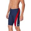 imageSpeedo Mens Swimsuit Jammer Endurance Splice Team Colors  Manufacturer DiscontinuedNavyRedWhite Splice