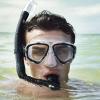 imageSpeedo UnisexAdult Swim Snorkel Dive Mask AntiFog with Nose Cover Adventure SeriesMS BlackBlack