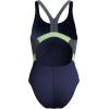 imageSpeedo Womens Swimsuit One Piece Creora Highclo Quantum Splice High Cut SolidRib PeacoatPale Clover