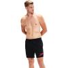 imageSpeedo Printed Leisure 16quot Swim Trunks MenBlackFed Red