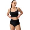 imageSpeedo Womens Swimsuit Bikini Top Essentials with Removable Cups Soft FabricSquare Anthracite