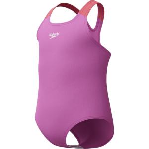 imageSpeedo BabyGirls Swimsuit Infant to Big Kid UPF 50 Learn to SwimMedalist 1pc Neon Violet
