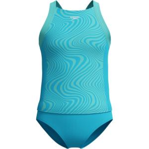 imageSpeedo Girls Swimsuit Two Piece Tankini Thick StrapTankini SetAloha Swirl