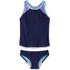 imageSpeedo Girls Swimsuit Two Piece Tankini Thick StrapTankini SetBlue Harmony Mesh