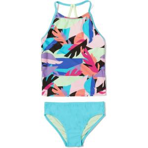 imageSpeedo Girls Swimsuit Two Piece Tankini Thin StrapBlue Atoll