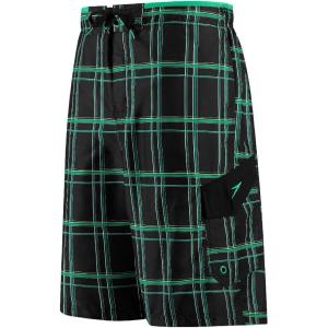 imageSpeedo Mens Classic Plaid Eboard WatershortBlackGreen