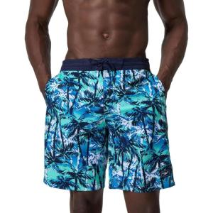 imageSpeedo Mens Swim Trunk Knee Length Boardshort Bondi Printed20 Breezy Palm Hawaiian Sky