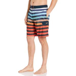 imageSpeedo Mens Swim Trunk Knee Length Boardshort EBoard StripedDiscontinuedParadise Blend New Navy