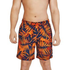 imageSpeedo Mens Swim Trunk Mid Length Redondo PrintedPalm Spicy Orange