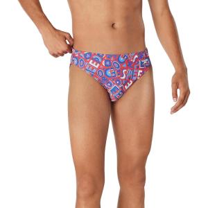 imageSpeedo Mens Swimsuit Brief Eco Flex 2 Outseam BeachstarPrint Bittersweet