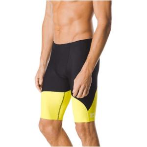 imageSpeedo Mens Swimsuit Jammer Endurance Splice Team Colors  Manufacturer DiscontinuedBlackYellow Spark
