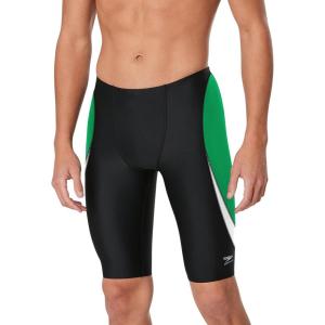 imageSpeedo Mens Swimsuit Jammer Endurance Splice Team Colors  Manufacturer DiscontinuedEdge BlackGreen