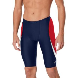 imageSpeedo Mens Swimsuit Jammer Endurance Splice Team Colors  Manufacturer DiscontinuedEdge NavyRed