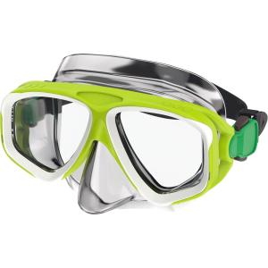 imageSpeedo UnisexAdult Swim Snorkel Dive Mask AntiFog with Nose Cover Adventure SeriesM Lime GreenClear