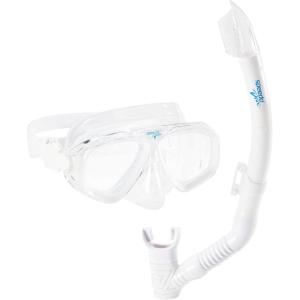 imageSpeedo UnisexAdult Swim Snorkel Dive Mask AntiFog with Nose Cover Adventure SeriesMS BlackWhite