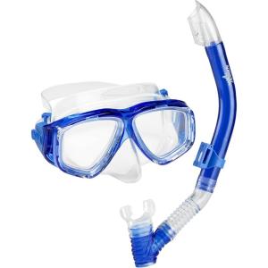 imageSpeedo UnisexAdult Swim Snorkel Dive Mask AntiFog with Nose Cover Adventure SeriesMS Blue