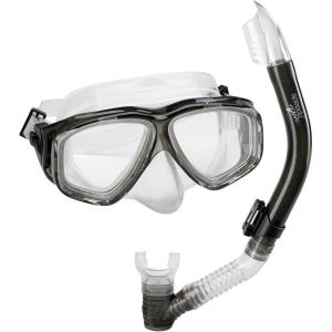 imageSpeedo UnisexAdult Swim Snorkel Dive Mask AntiFog with Nose Cover Adventure SeriesMS Smoke