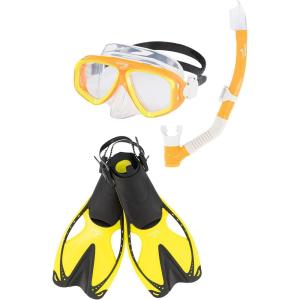 imageSpeedo UnisexAdult Swim Snorkel Dive Mask AntiFog with Nose Cover Adventure SeriesMSF OrioleClear