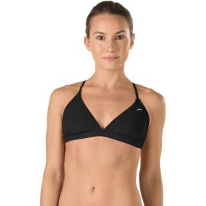 imageSpeedo Womens Endurance Lite Solid Triangle Tie Back Bikini TopSpeedo Black