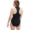 imageSpeedo Womens Swimsuit One Piece Zip Front Thermal Open WaterBlackSafety Yellow
