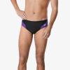 imageSpeedo Womens Swimsuit Brief Powerflex Eco Revolve Splice Team ColorsBlackPurple