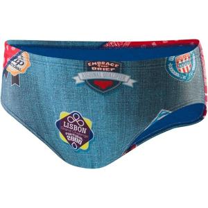 imageSpeedo Mens Patch It Up Endurance Lite Swimsuit Short Trunk Briefs Multi