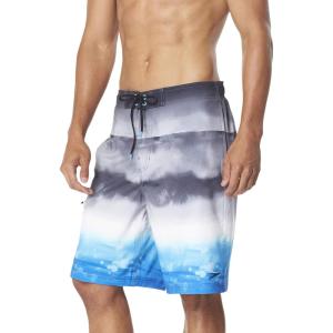 imageSpeedo Mens Swim Trunk Knee Length Boardshort Active Flex EBoard PrintedDeep Steel