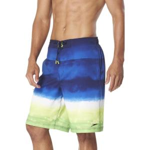 imageSpeedo Mens Swim Trunk Knee Length Boardshort Active Flex EBoard PrintedNavyGreen