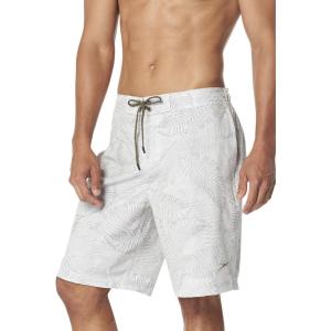 imageSpeedo Mens Swim Trunk Knee Length Boardshort Active Flex EBoard PrintedPalm Pumice