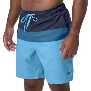 imageSpeedo Mens Swim Trunk Knee Length Tech VolleyBlue Colorblock