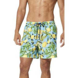 imageSpeedo Mens Swim Trunk Short Length Sunray Volley PrintedEthereal Blue Lemon