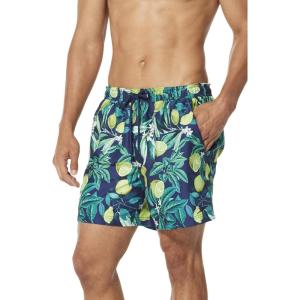 imageSpeedo Mens Swim Trunk Short Length Sunray Volley PrintedSpeedo Navy Lemon